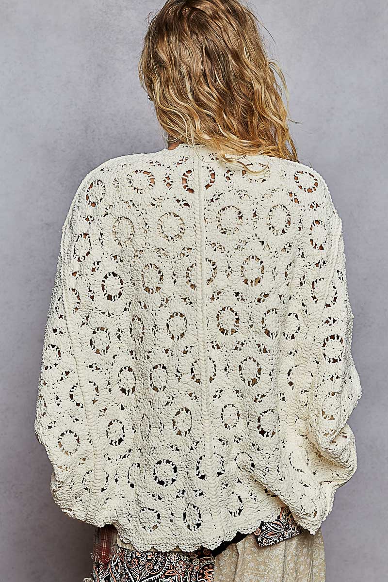 POL - V-Neck Long Sleeve Relaxed Fit Cardigan