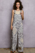 POL - Almond Camo Overalls w/ Crochet Accents