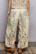 POL natural crochet and patch pants