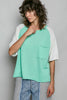 POL - Mint/Cream Cropped Tee