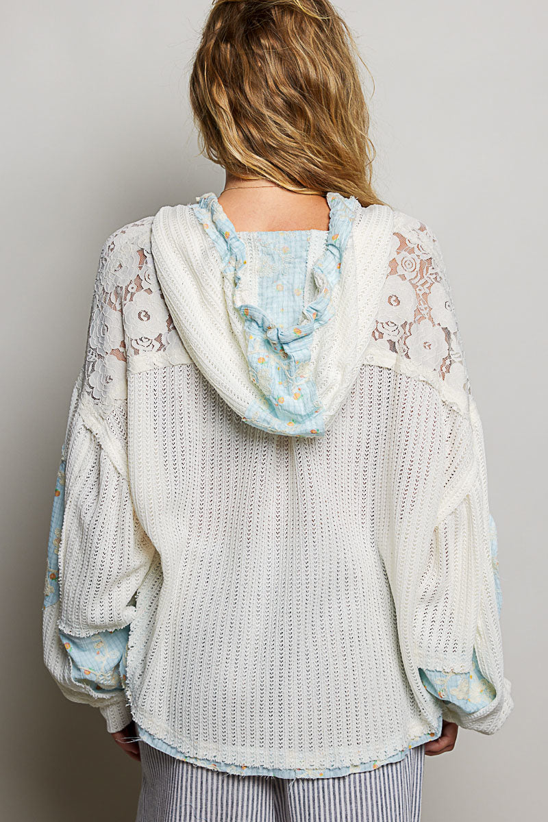 POL Hooded Balloon Sleeved Jacket