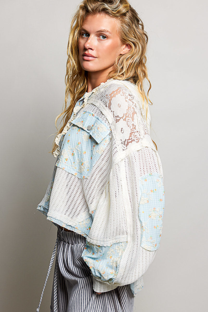 POL Hooded Balloon Sleeved Jacket