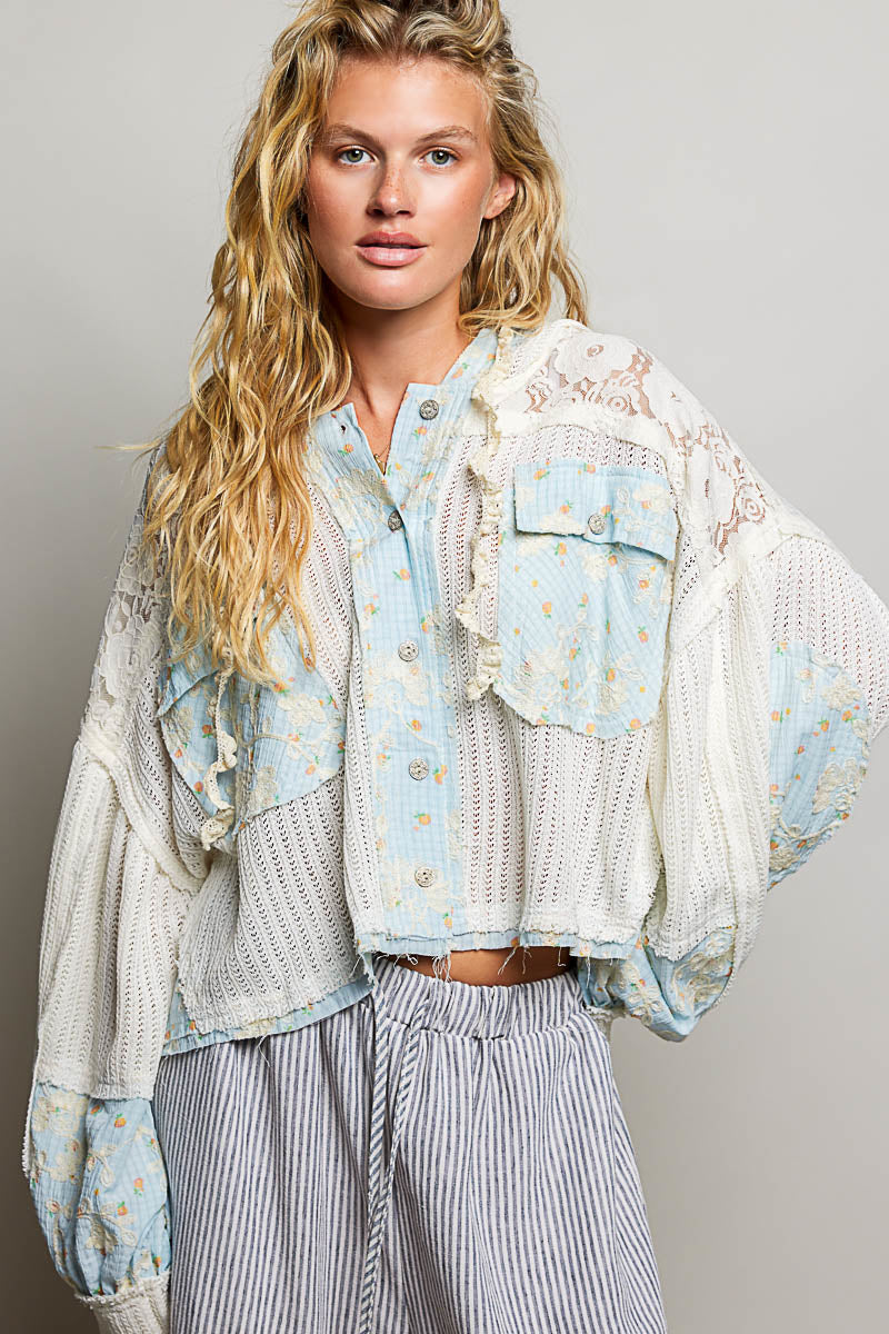 POL Hooded Balloon Sleeved Jacket