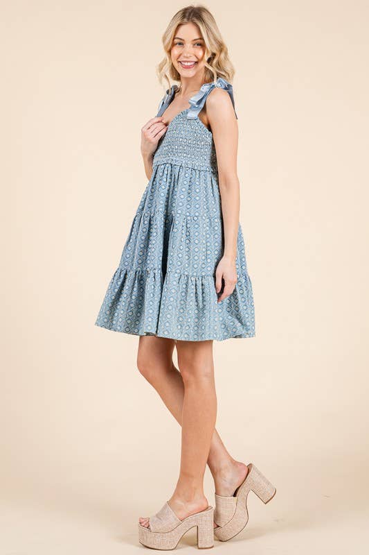 Embroidered Mini Dress