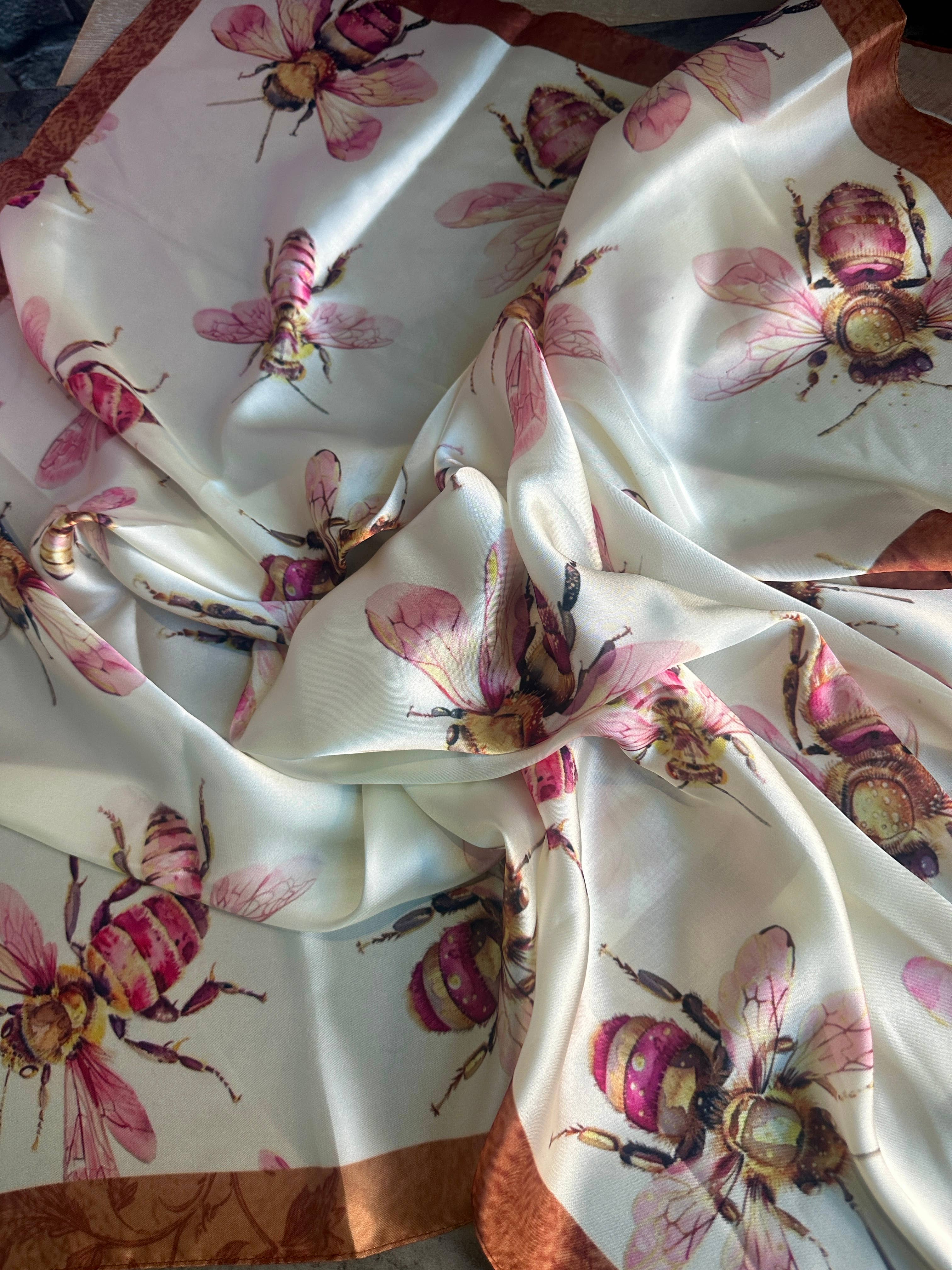 Sweet Honey Bee Silk Rayon Wild Rag