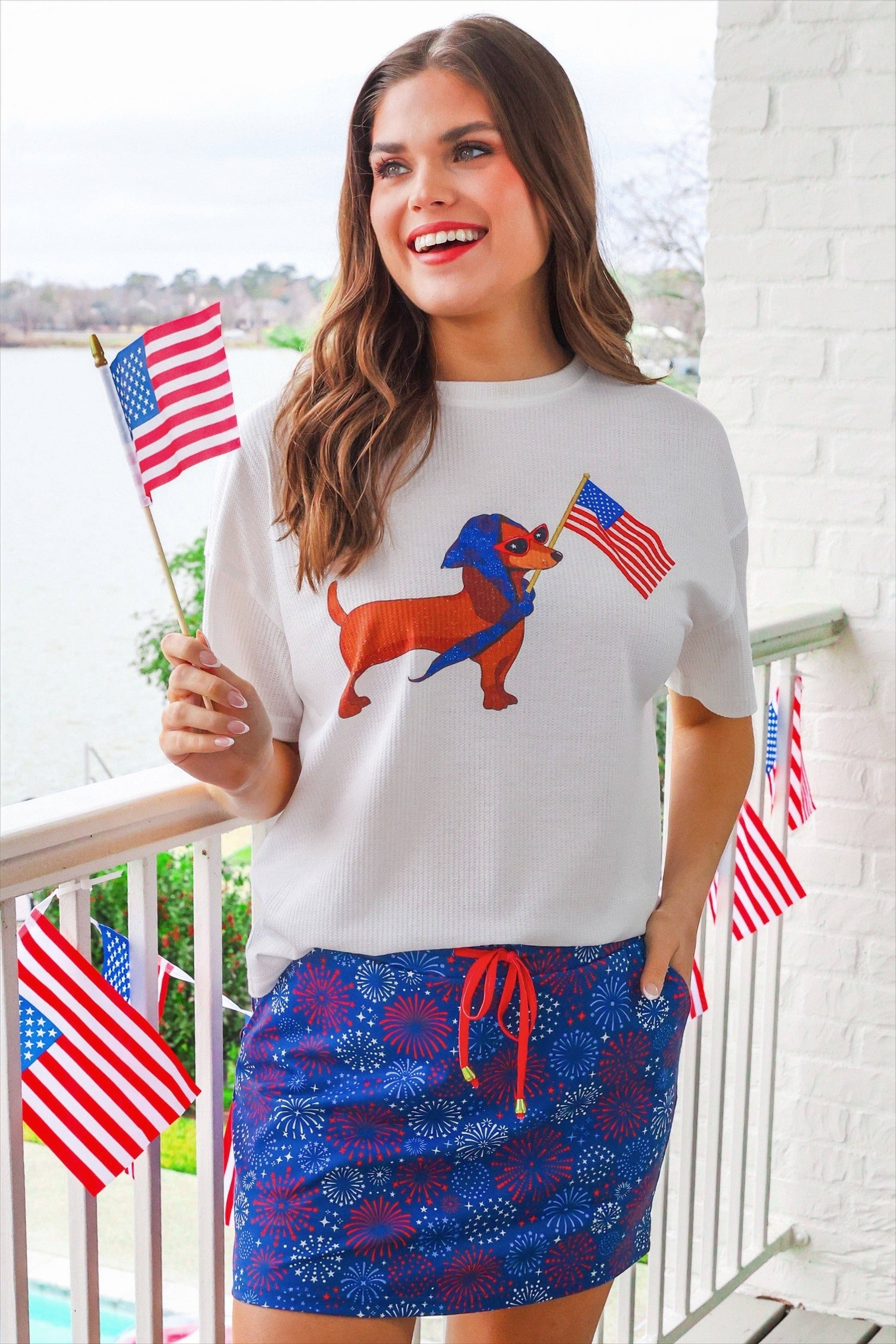Red White and Boom Skort