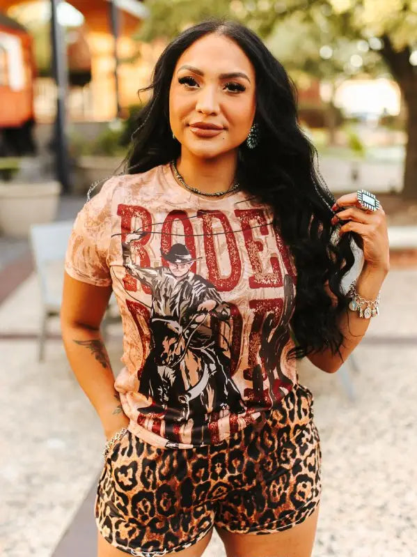 Lucky & Blessed - Rodeo Cowboy Printed Short Sleeve Shirt