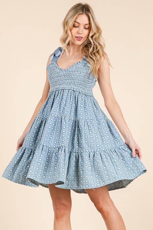 Embroidered Mini Dress