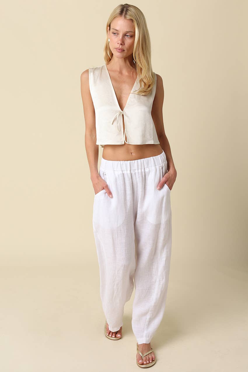 Ronnie Barrel Linen Pant