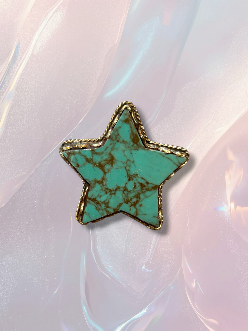 Turquoise Star Adjustable Ring