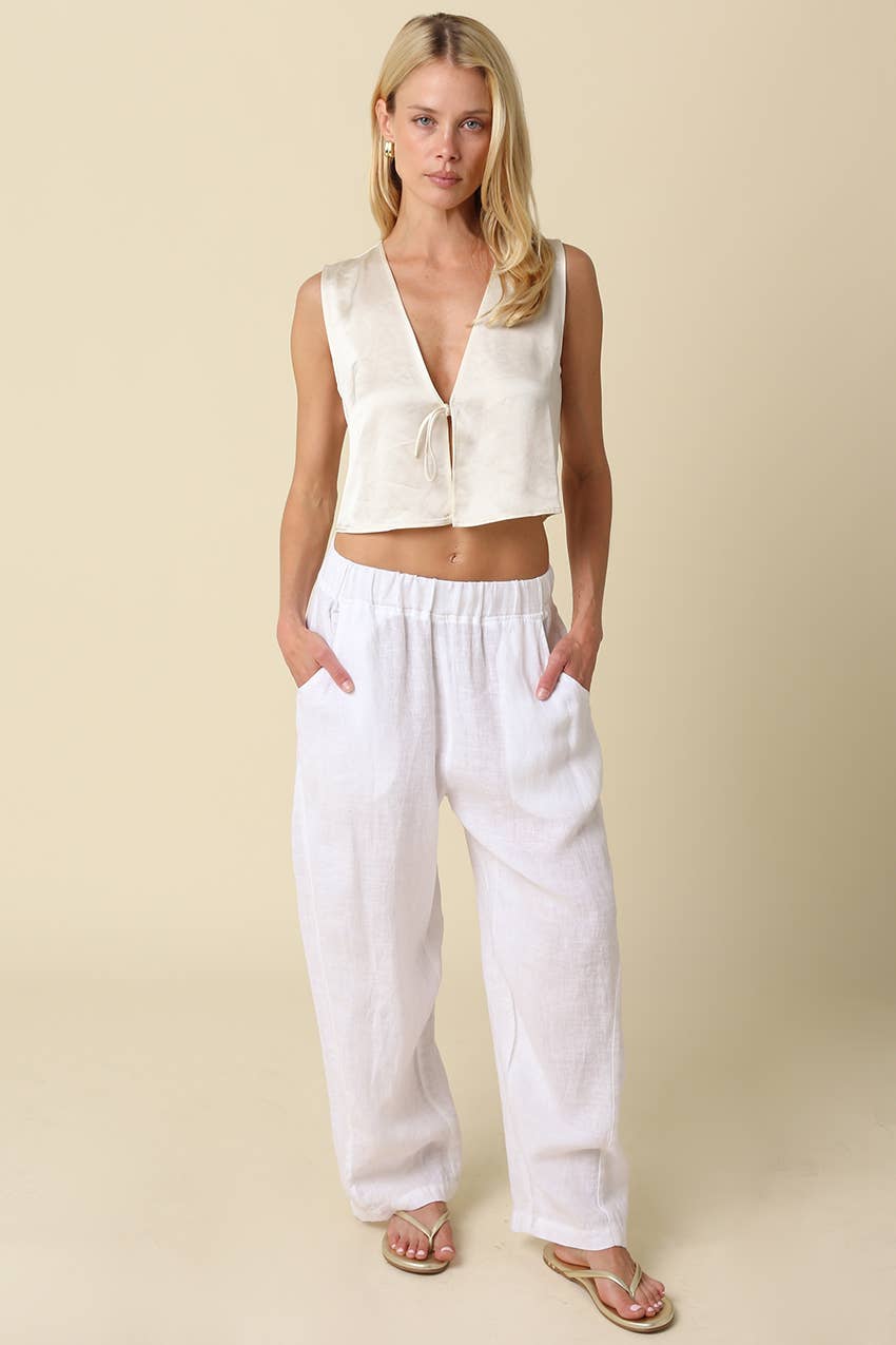 Ronnie Barrel Linen Pant