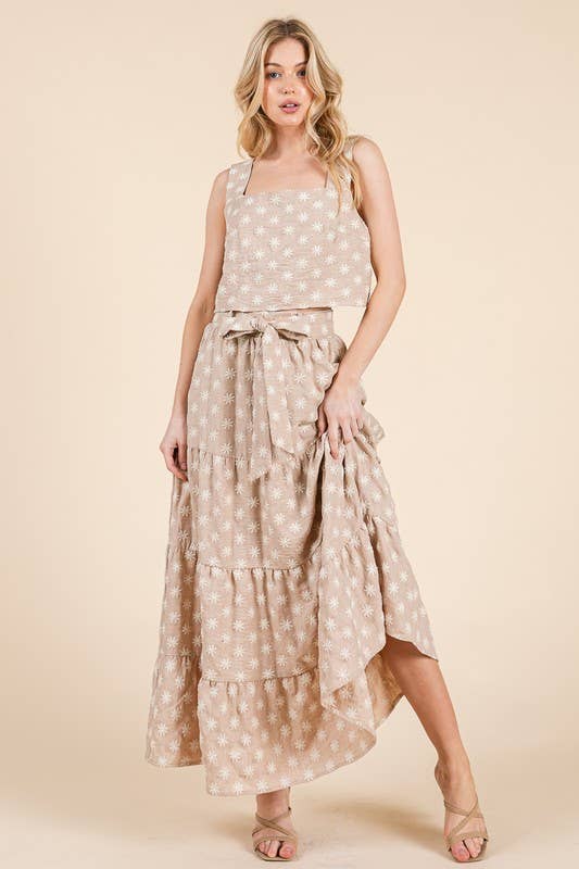 Crop Top and Maxi Skirt Set MTS51439