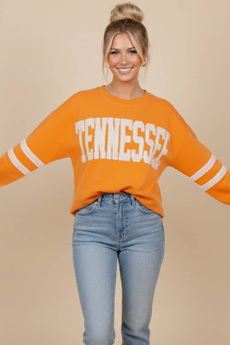 Retro Collegiate Cropped Pullover-TENNESSEE