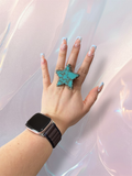Turquoise Star Adjustable Ring