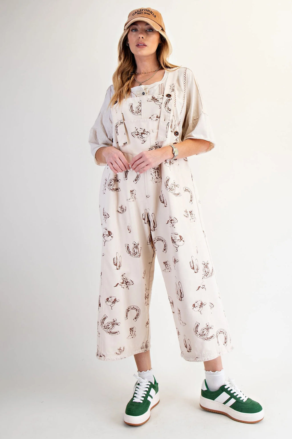 Easel - Western Printed Twill Overalls