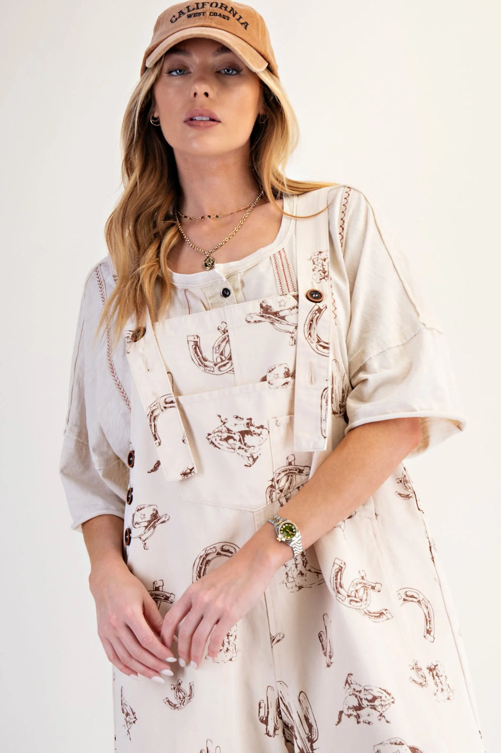 Easel - Western Printed Twill Overalls
