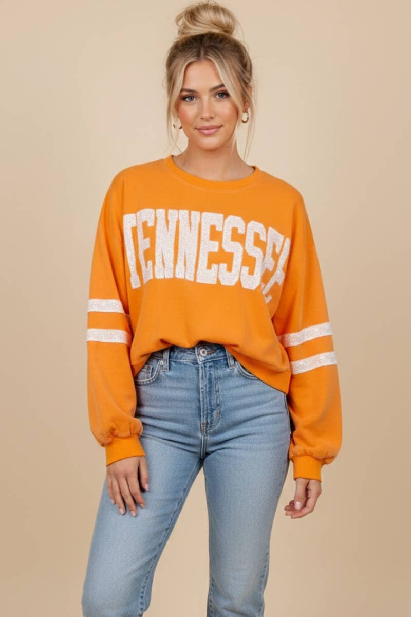 Retro Collegiate Cropped Pullover-TENNESSEE
