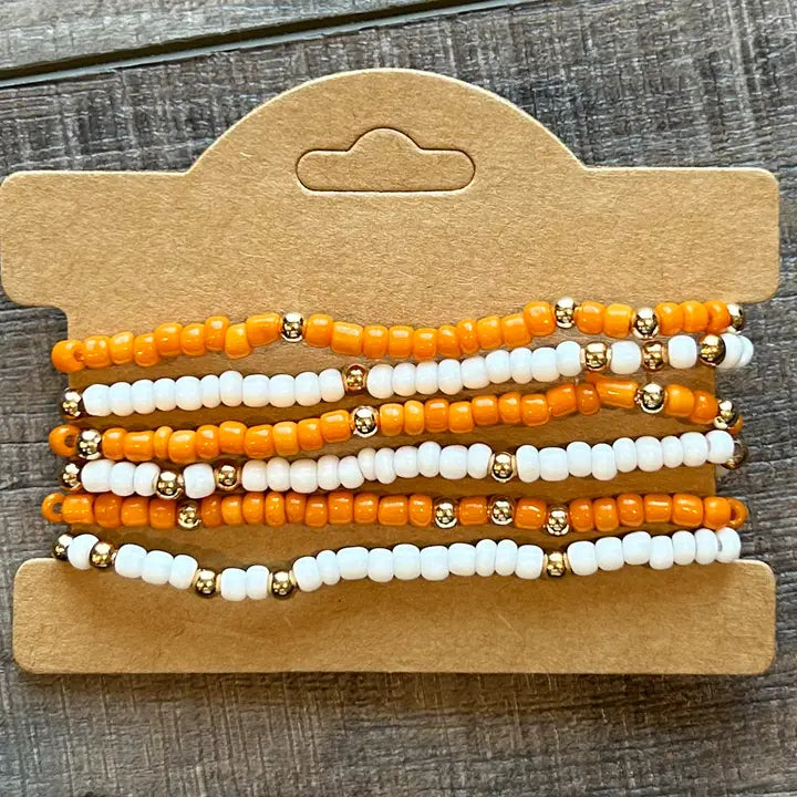Game Day Seed Bead Bracelets