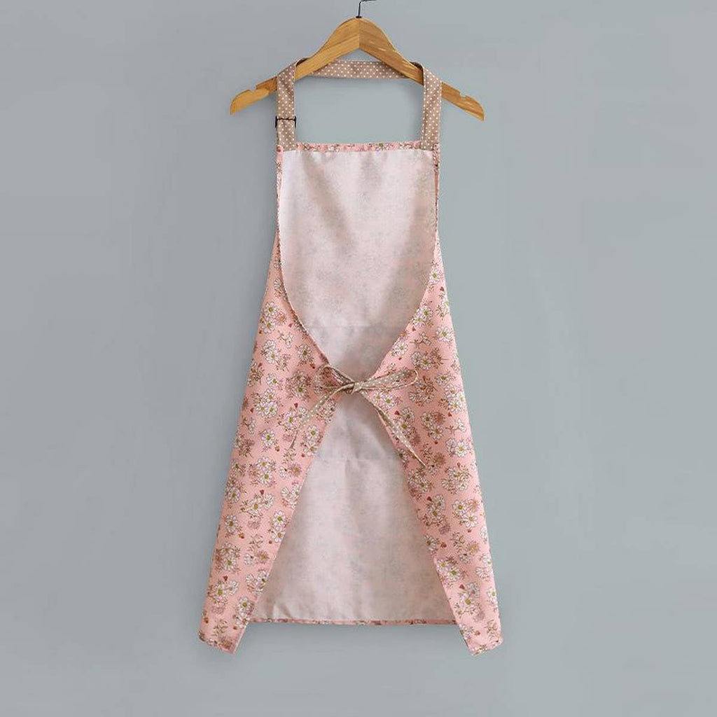 Floral Print Summer Thin Canvas Apron with pockets_CWMM2039