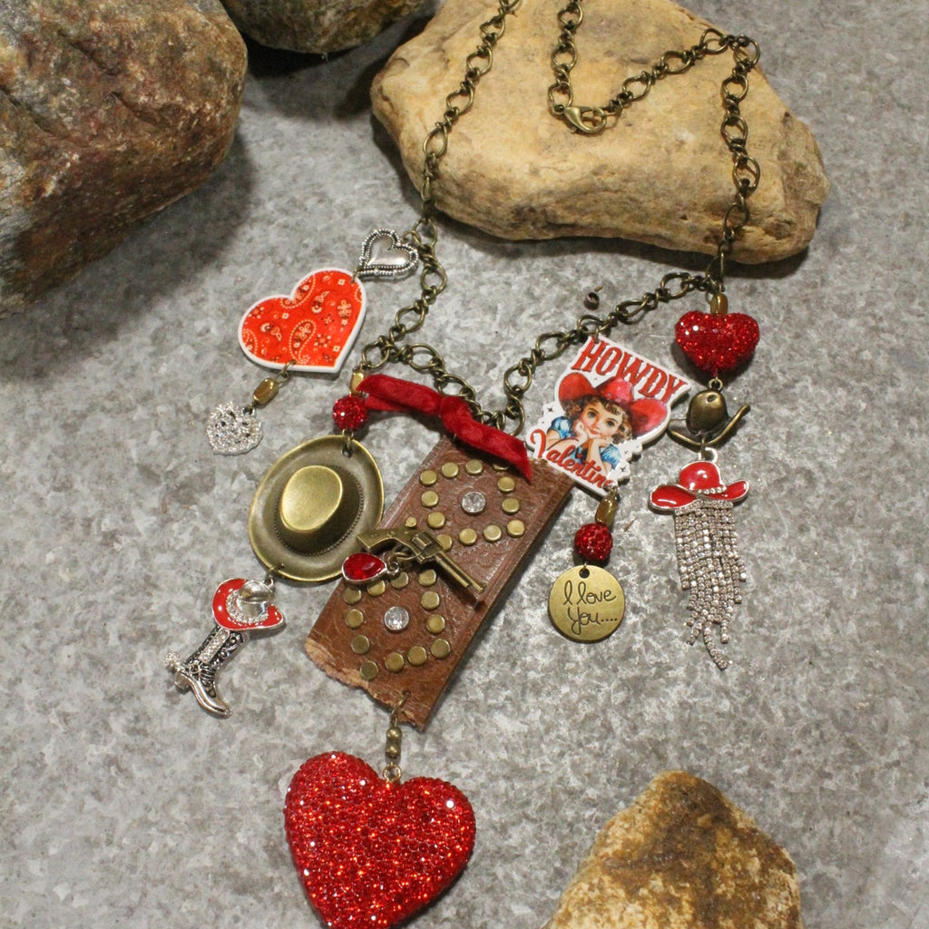 The Primitive Peddler - Howdy Partner Valentine Charm'd Necklace