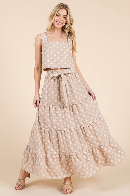 Crop Top and Maxi Skirt Set MTS51439