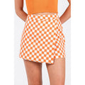 GAME DAY CHECKERED OVERLAY WRAP FRONT MINI SKORT