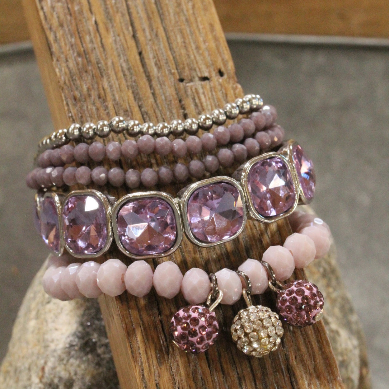 The Primitive Peddler - Loving the Lavender Stretch Bracelet Set