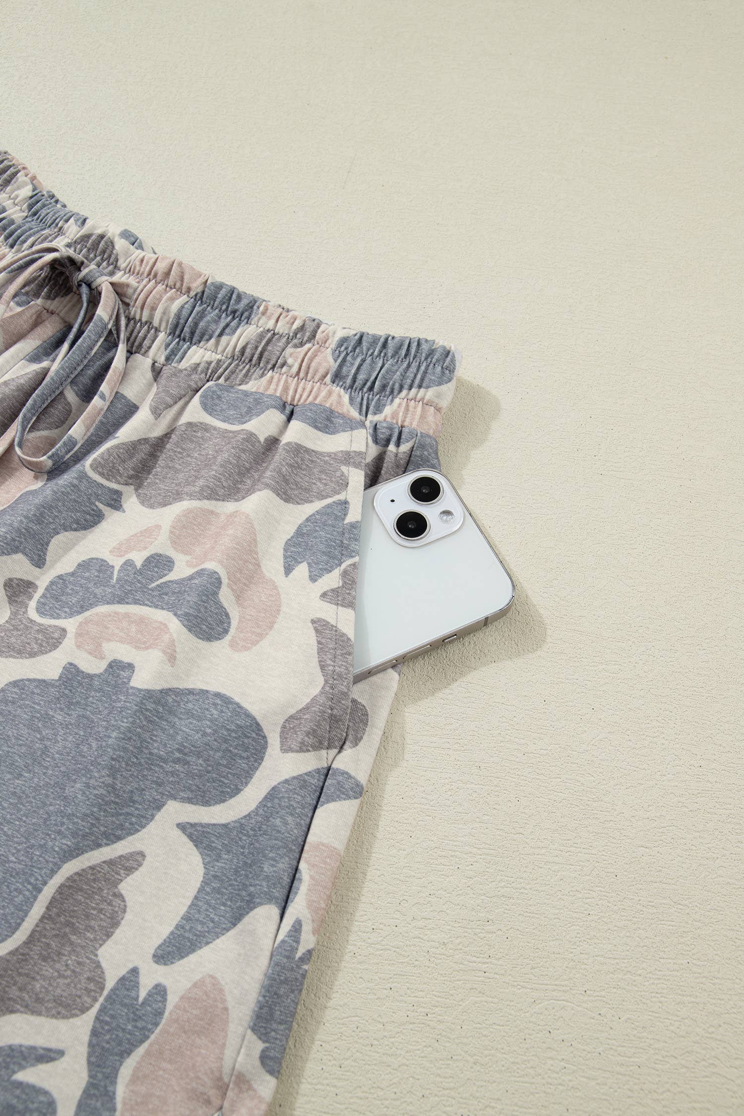 Camouflage Short Sleeve Top and Shorts Lounge Set (S-4X)