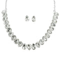 Teardrop Cut Crystal Gemstone Collar Necklace Set