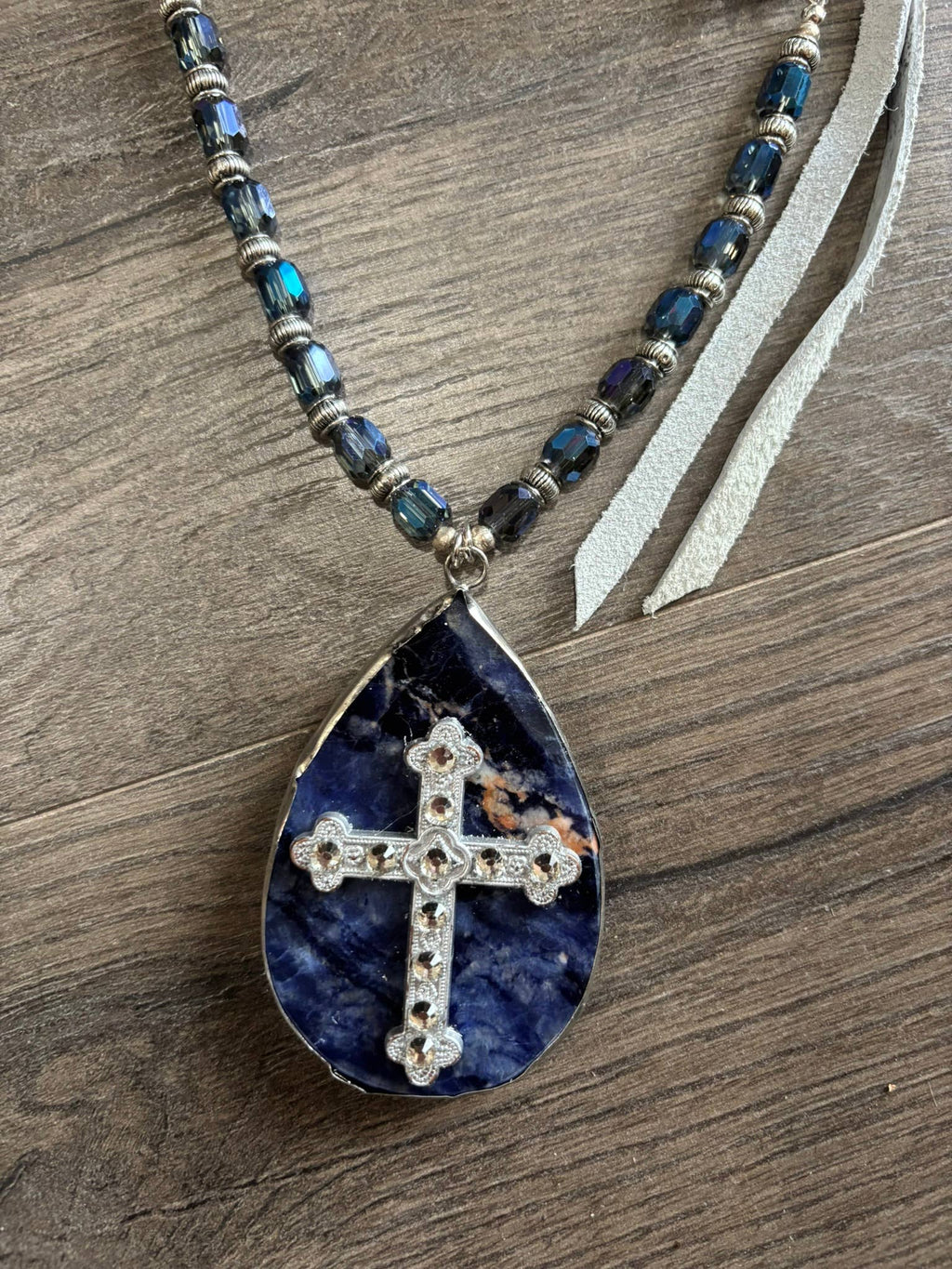 Tear Drop Azure Blue Necklace