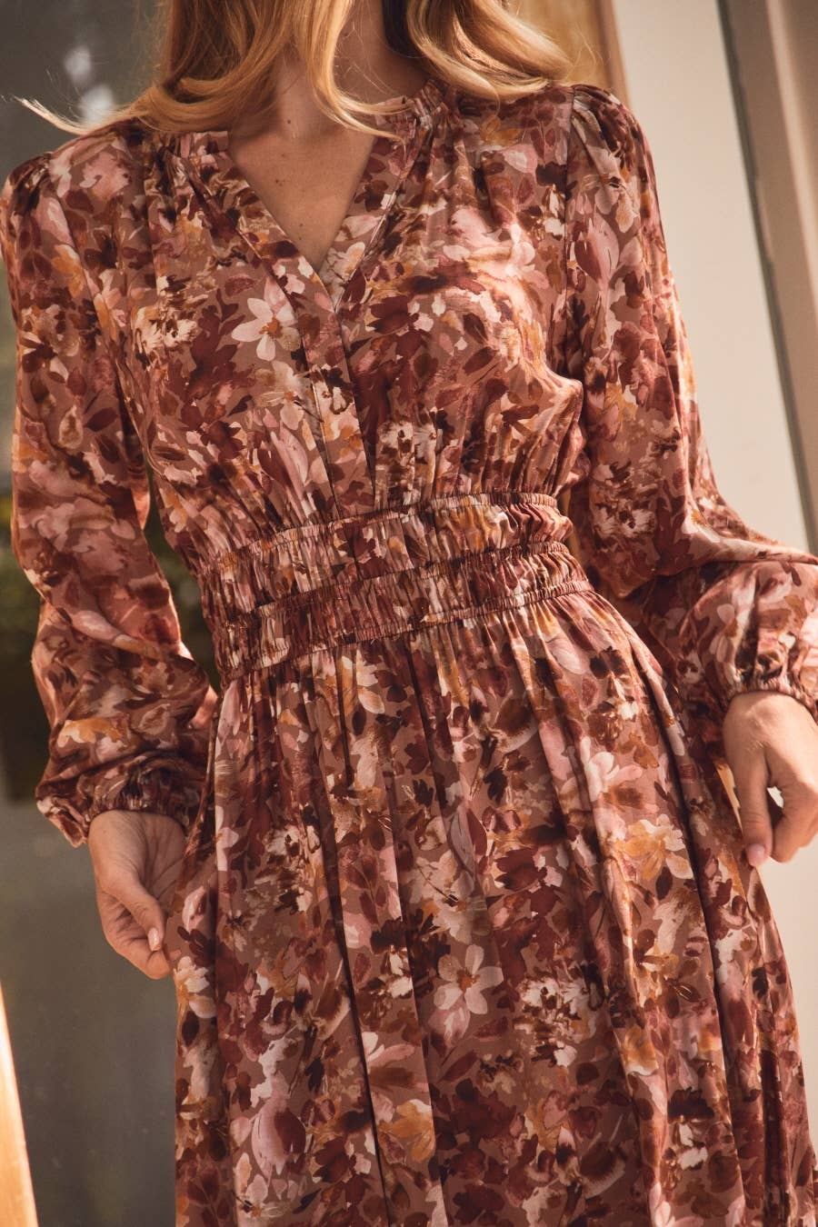 Plus Floral Printed Midi Dress