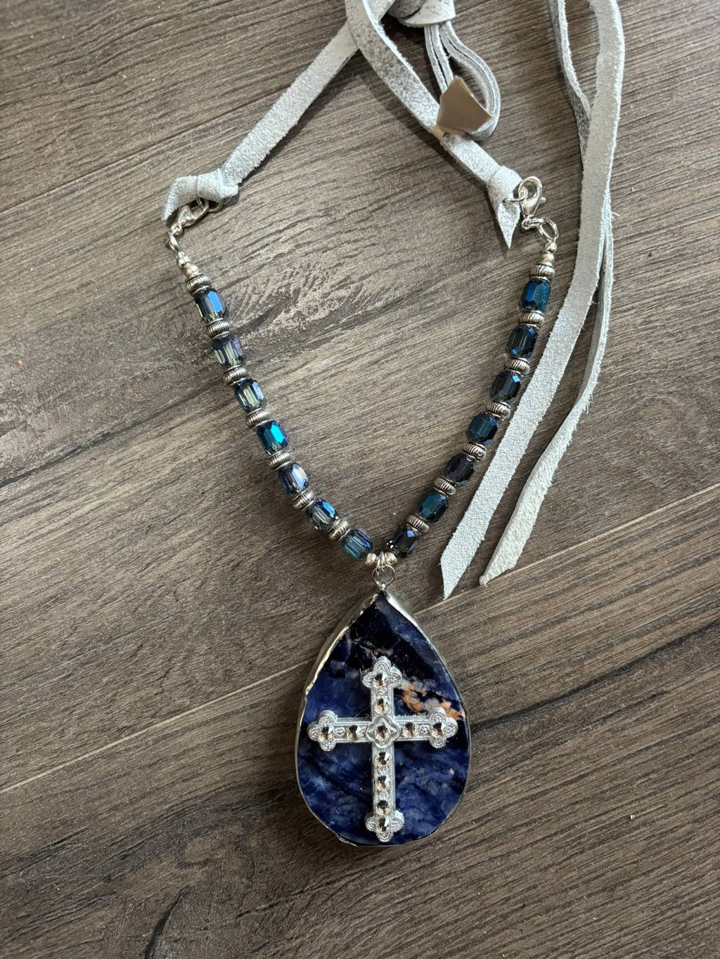 Tear Drop Azure Blue Necklace
