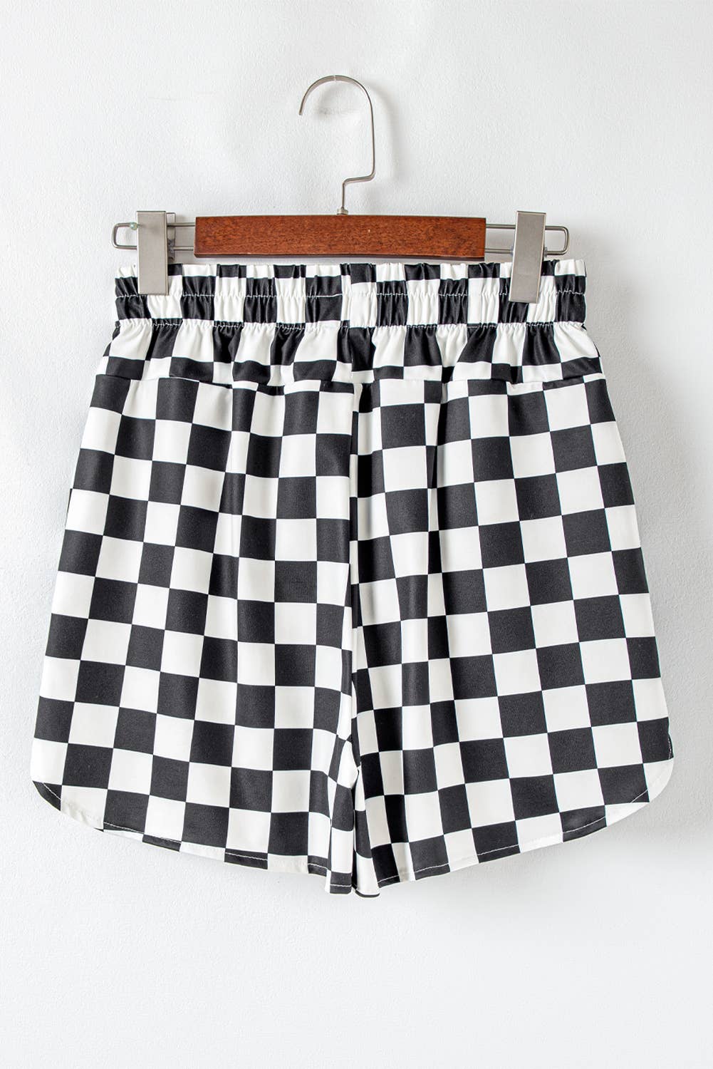 Checkered Print High Waist Casual Shorts (S-XL)