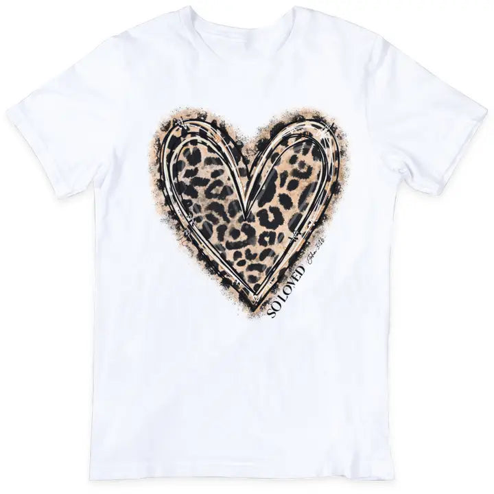 J. Coons - Bling Leopard Heart So Loved Tee Shirt