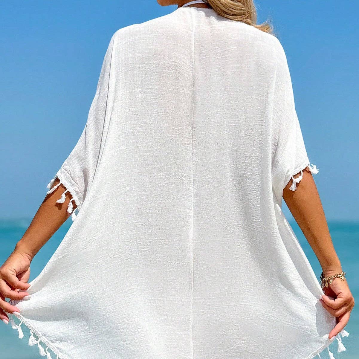 Oversized Crochet Lace Kimono Beach Cover Up