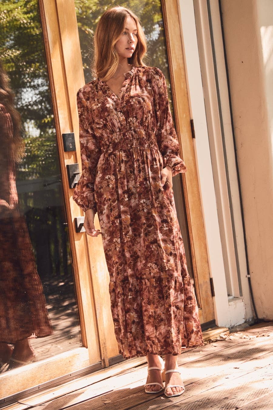 Plus Floral Printed Midi Dress