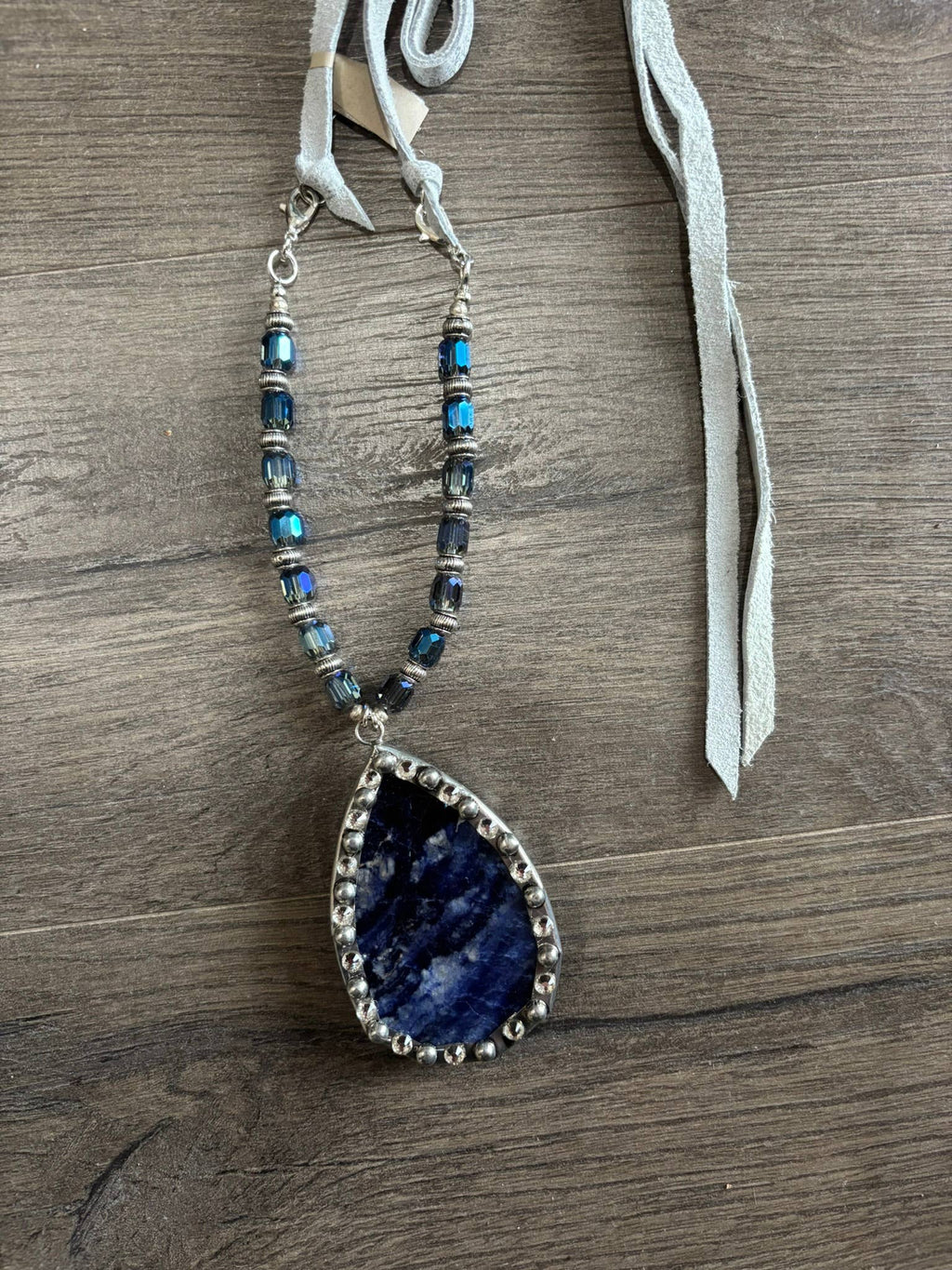 Tear Drop Azure Blue Necklace