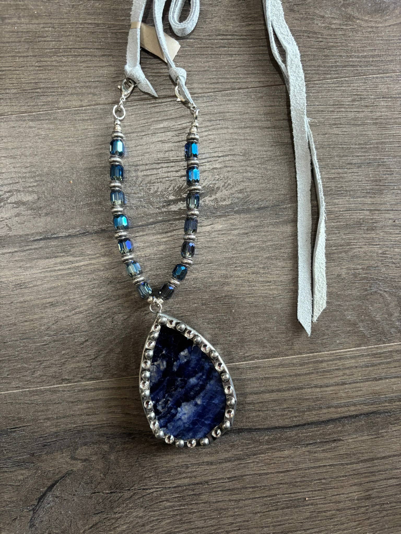 Tear Drop Azure Blue Necklace