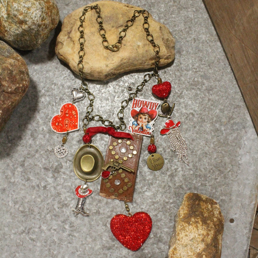 The Primitive Peddler - Howdy Partner Valentine Charm'd Necklace