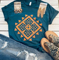 Rust Aztec -Western Tee