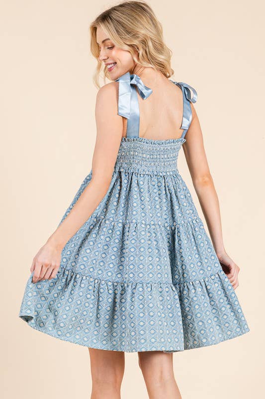 Embroidered Mini Dress