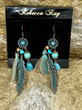 Boho Tassel Feather Patina Earring