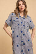Blue Velvet - TENCEL ROCKSTAR SHIRT DRESS