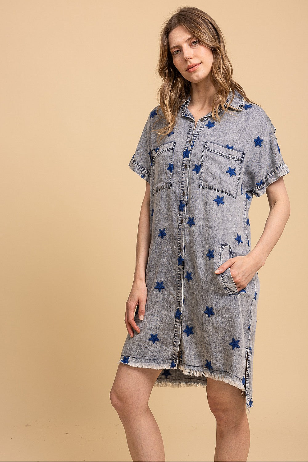 Blue Velvet - TENCEL ROCKSTAR SHIRT DRESS