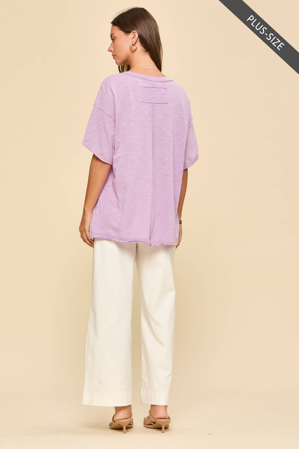 PLUS SIZE Short Sleeve Cotton Top