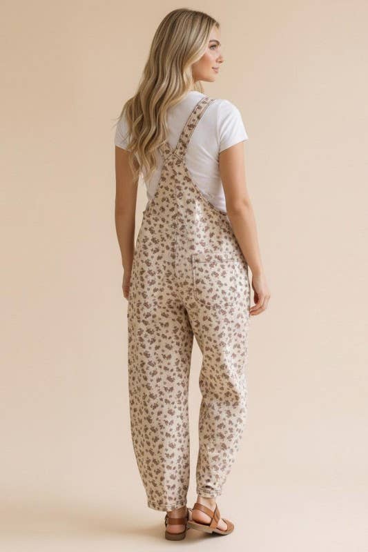 Barrel Bib Overalls Suspender Floral Overalls
