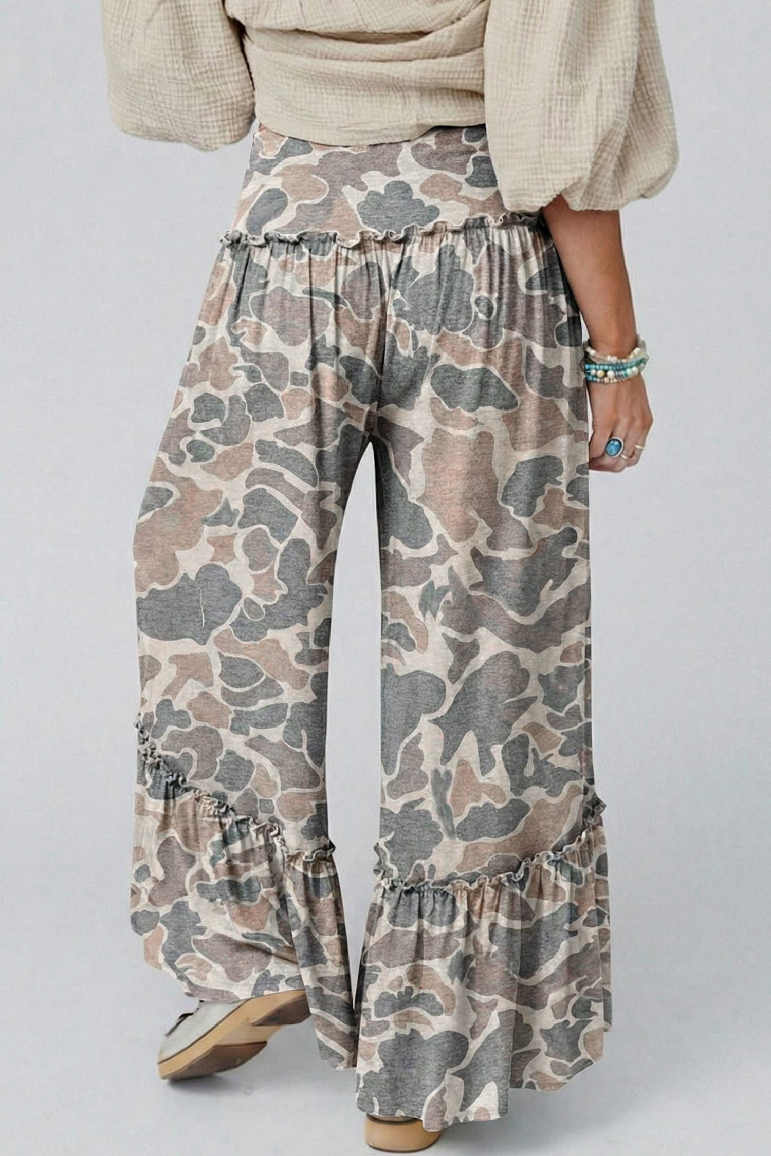 Spring 2026 Camo Print Wide Leg Casual Pants (S-XL)