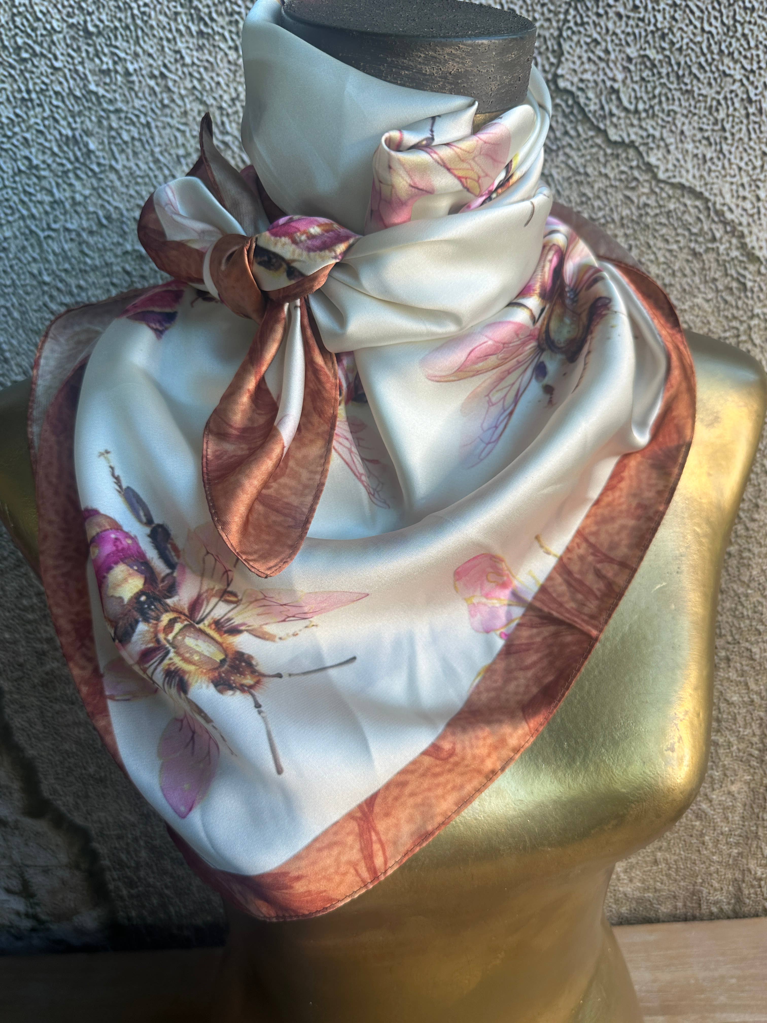 Sweet Honey Bee Silk Rayon Wild Rag