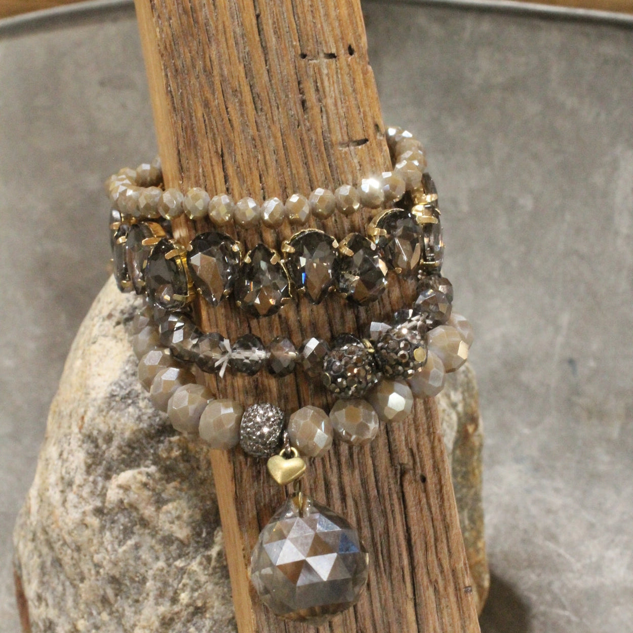 The Primitive Peddler - Rich & Golden Hematite Bracelet Set