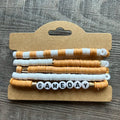 Game Day Friendship Bracelets Burnt Orange and White